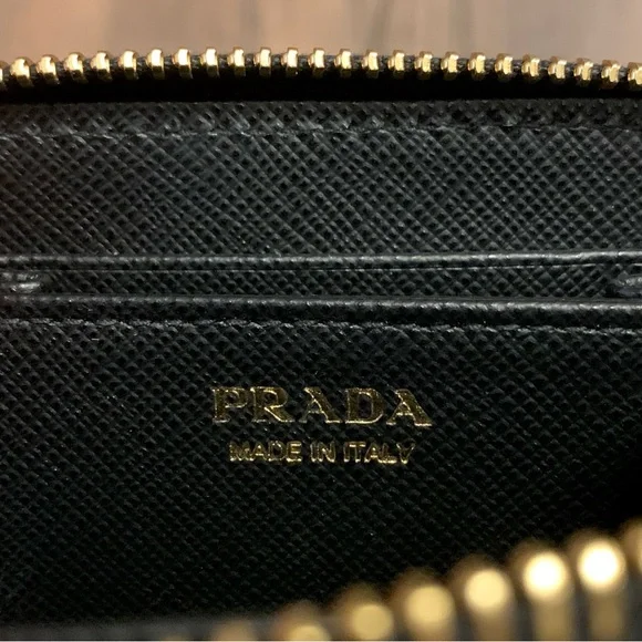 Prada Nero (Black) Saffiano Leather Compact Zip Around Wallet - Picture 6 of 6
